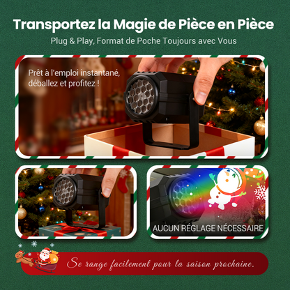 🎄 Promotion Exceptionnelle de Noël🎁Projecteur rotatif LED avec motifs de Noël