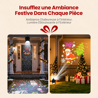 🎄 Promotion Exceptionnelle de Noël🎁Projecteur rotatif LED avec motifs de Noël