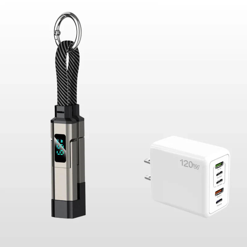 🔥PROMOTION EXCEPTIONNELLE : 50 % DE RÉDUCTION🔥Câble de recharge 4-en-1 avec écran numérique et porte-clés