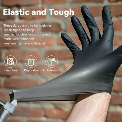 🔥🔥🔥100 gants jetables en nitrile noir Outils de sécurité pour le nettoyage domestique