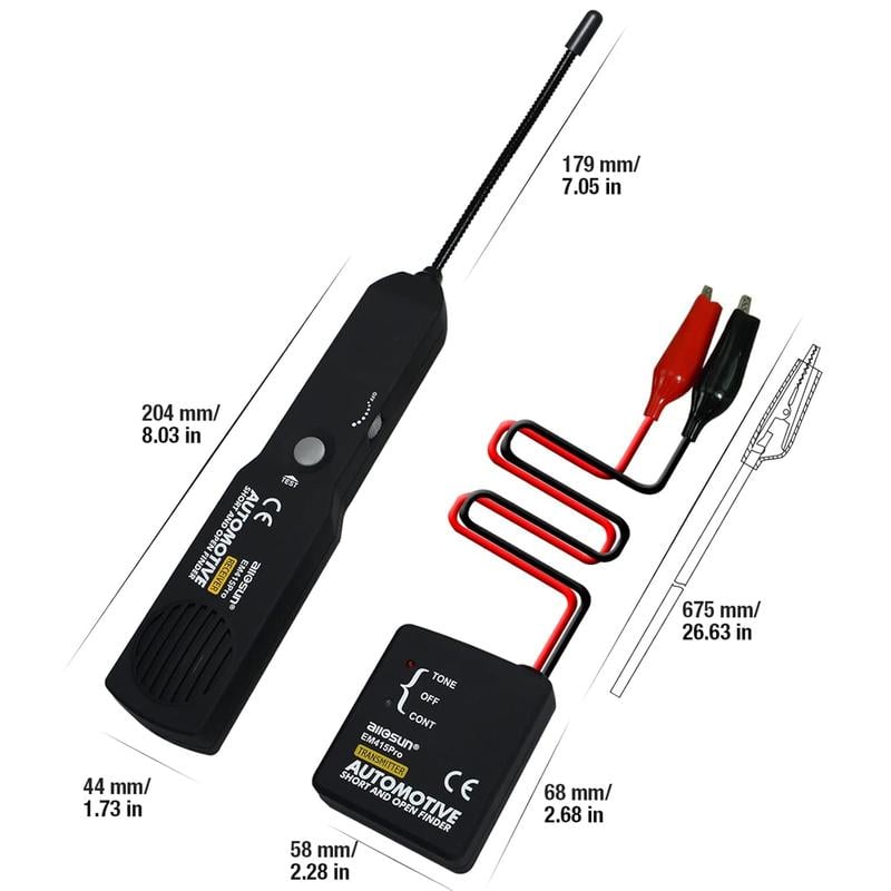 📢DERNIER JOUR DE VENTE - 50% DE RÉDUCTION💥 EM415 Détecteur de circuit ouvert et court pour automobile - Sonde DC & générateur de tonalité pour la recherche de pannes (jusqu'à 42V)