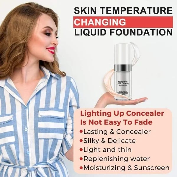 🎁 ACHETEZ 1, OFFERT 1 ! 🧴 Fond de Teint Intelligent – Change de Couleur pour S’Adapter à Votre Teint, Formule Hydratante & Légère pour Peaux Matures ✨📦