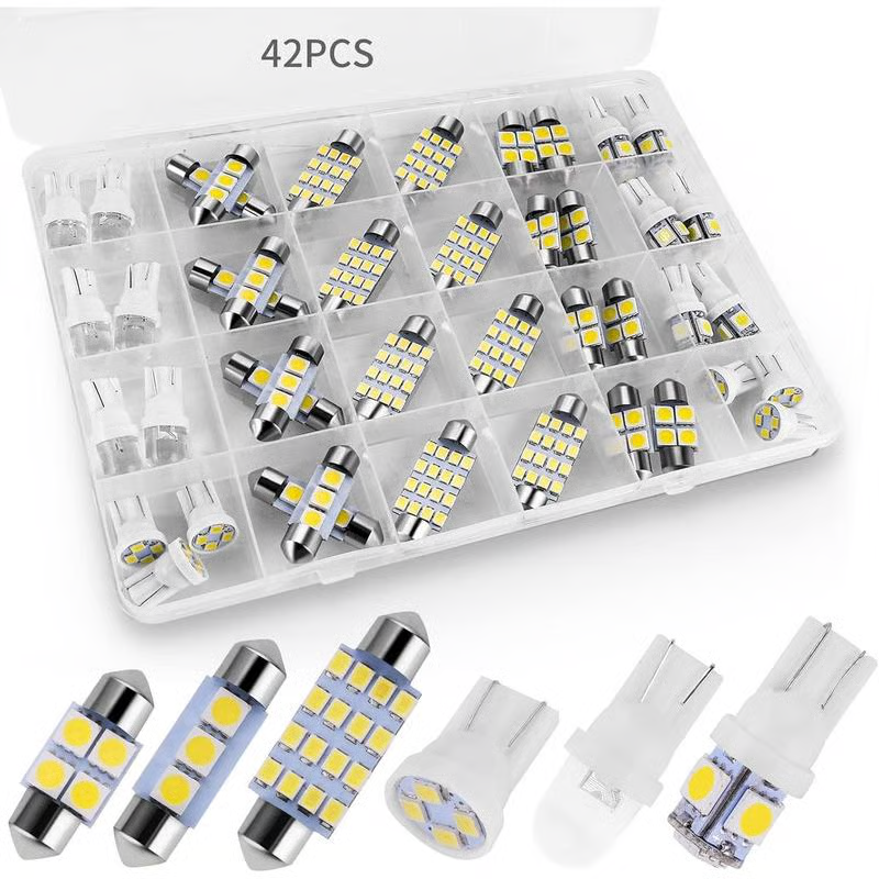 💎 50% DE RÉDUCTION ! 💎 Kit de 42 Pièces d'Éclairage Intérieur pour Voiture – Super Lumineuses, Blanc Pur & Plug & Play 🚗💡