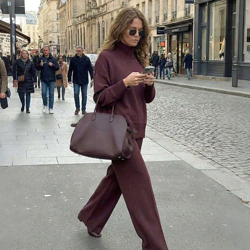 ⏳Limited-time 50% off⏰High-Neck Side-Zip Sweatshirt & Pants Set 👚👖