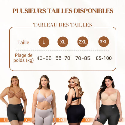 Sous-vêtements féminins taille haute en soie glacée avec contrôle de l'abdomen Hip-lifting