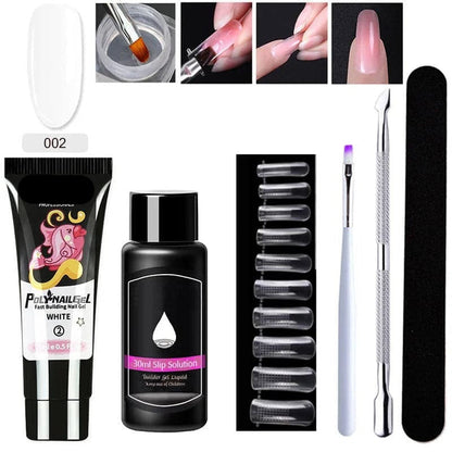 Gel d'extension cristal pour nail art (lot de 7)