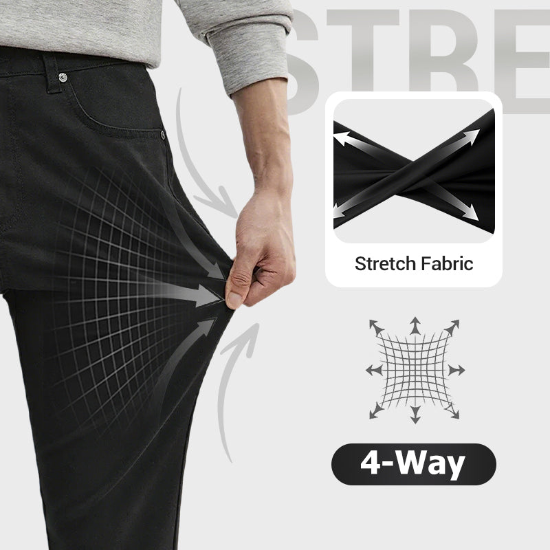 👖Pantalon slim décontracté pour homme, couleur unie + ceinture