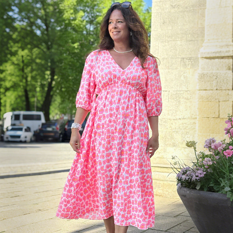 🎀🌸Robe imprimée à col V pour femme