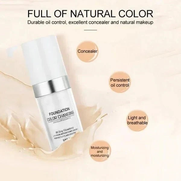 🎁 ACHETEZ 1, OFFERT 1 ! 🧴 Fond de Teint Intelligent – Change de Couleur pour S’Adapter à Votre Teint, Formule Hydratante & Légère pour Peaux Matures ✨📦