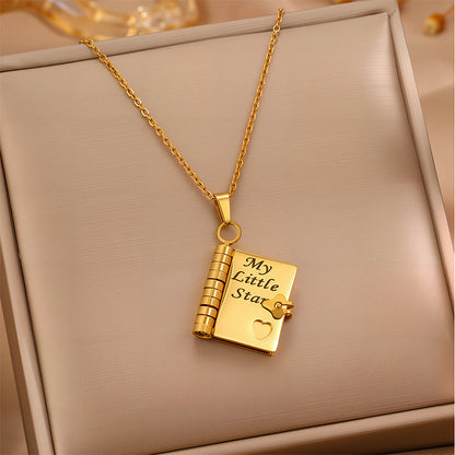 👑✨Collier de livre My Little Star pour fille, cadeau d'anniversaire et de remise de diplôme, bijoux d'amour❤️