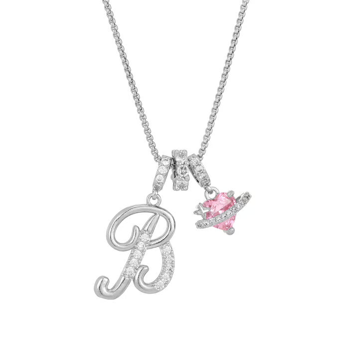 💖Dernier jour : 50 % de réduction ✨ Collier avec pendentif lettre de A à Z et trois breloques🎀