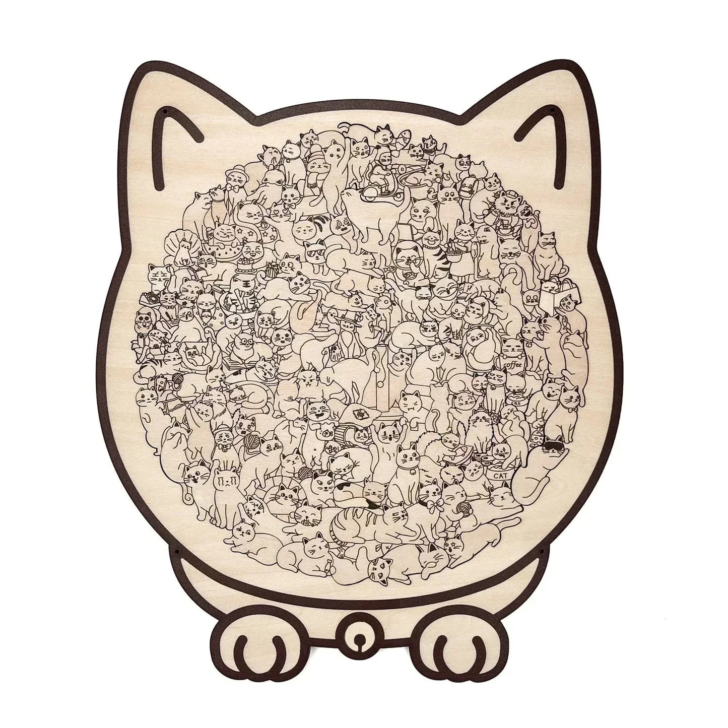 ⏳Spécial à durée limitée⏰Puzzle en bois de 135 pièces en forme de chat😸