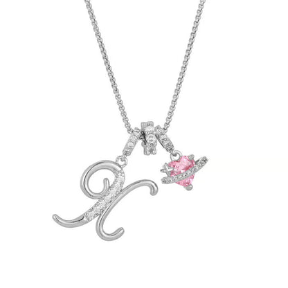 💖Dernier jour : 50 % de réduction ✨ Collier avec pendentif lettre de A à Z et trois breloques🎀