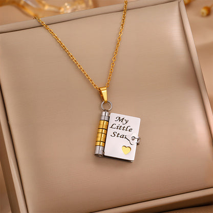 👑✨Collier de livre My Little Star pour fille, cadeau d'anniversaire et de remise de diplôme, bijoux d'amour❤️