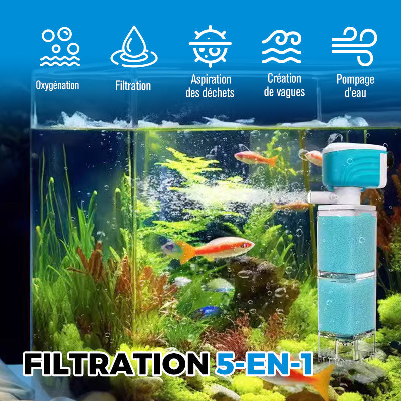 🐠 60% DE RÉDUCTION ! 💦 Filtre Aquarium Automatique - Élimine les Déchets et Mantient l'Eau Claire, Silencieux et Économique 🌊📦