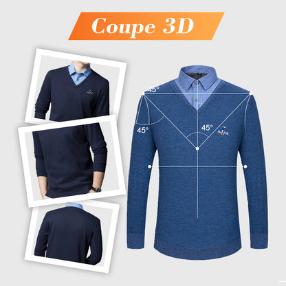 ✈️Offre spéciale🔥Haut Chaud Isolé en Polaire pour Hommes avec Col de Chemise