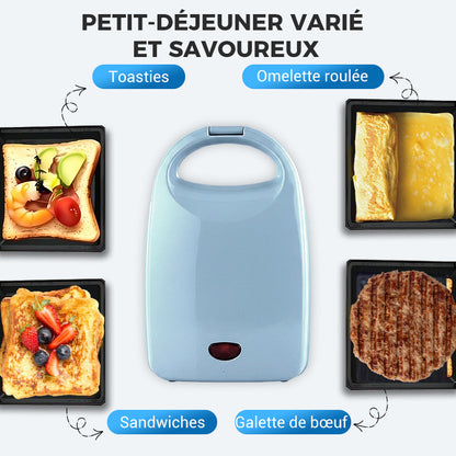 🔥 50% OFF INSTANTANÉ ! 🥪 Machine à Sandwich Multifonction - Chauffage Rapide, Design Compact Bleu/Blanc pour Cuisine et Bureau 💙⚡