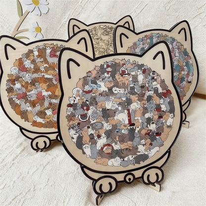 ⏳Spécial à durée limitée⏰Puzzle en bois de 135 pièces en forme de chat😸