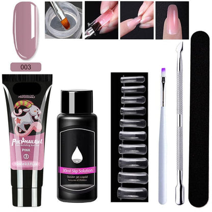 Gel d'extension cristal pour nail art (lot de 7)