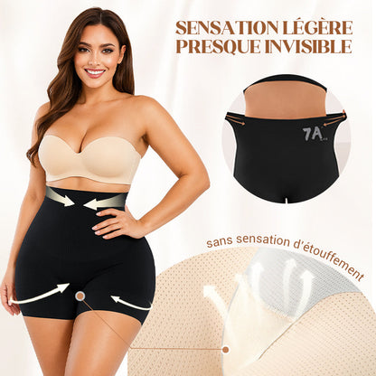Sous-vêtements féminins taille haute en soie glacée avec contrôle de l'abdomen Hip-lifting