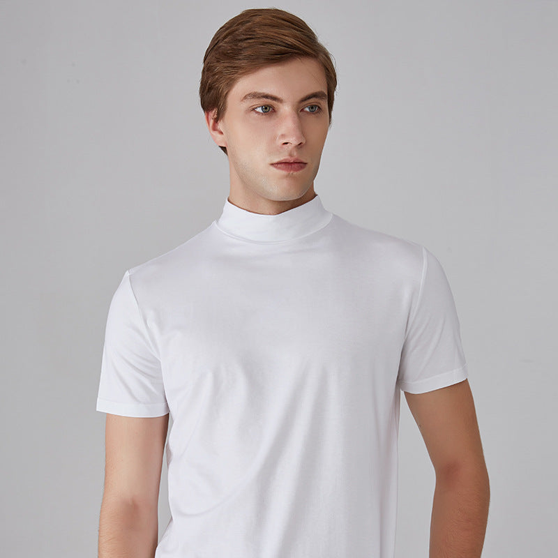🔈🔈 Soldes 2026 - 50 % DE RÉDUCTION 🎁 T-shirt slim fit à col montant pour homme