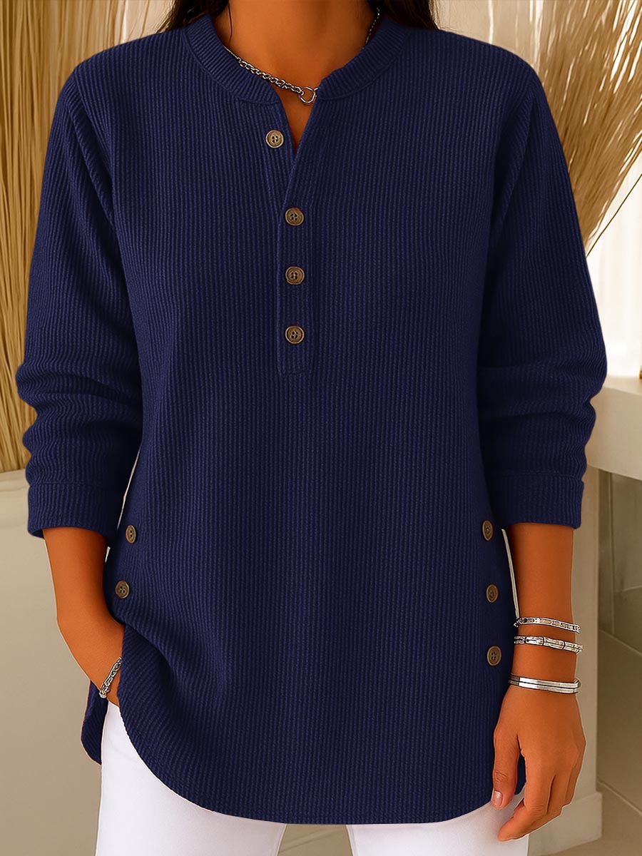 💃Pull décontracté à manches longues et col rond, couleur unie, en maille ample, pour femme.