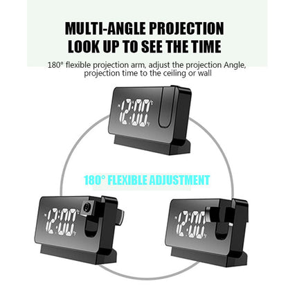 📢📢60 % de réduction !! ⏰ Réveil à Projection Miroir – Ultra-Clair, Double Alarme & Port USB de Charge