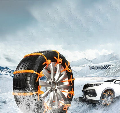 🔥 Dernier Jour de Promo ! ✨ Chaînes Antidérapantes Voiture - Nylon Résistant à -35°C, Installation Express 10s, Sécurité Toutes Routes Glissantes ❄️🚗