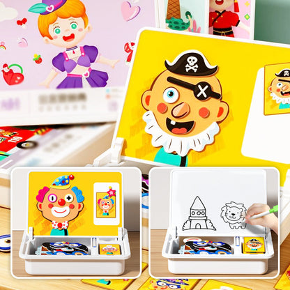 🧩 50% DE RÉDUCTION ! 🎨 Boîte à Puzzle Magnétique Enfant - Jeu Éducatif avec Planche à Dessin et Pièces Colorées 🖍️📦