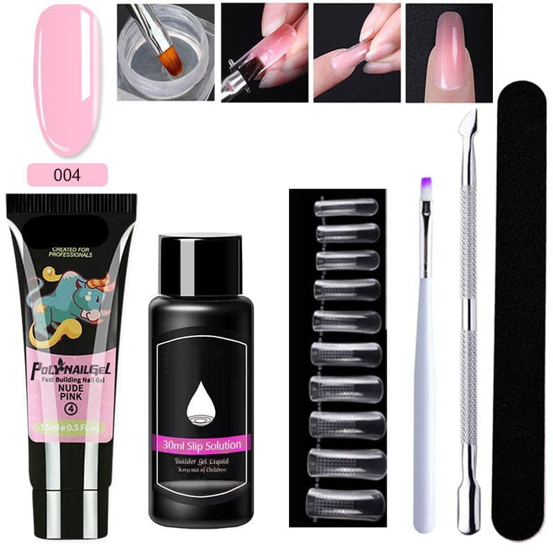 Gel d'extension cristal pour nail art (lot de 7)