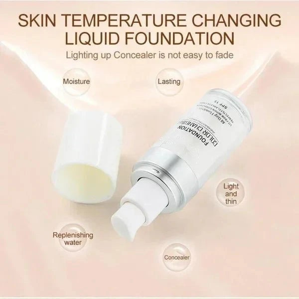 🎁 ACHETEZ 1, OFFERT 1 ! 🧴 Fond de Teint Intelligent – Change de Couleur pour S’Adapter à Votre Teint, Formule Hydratante & Légère pour Peaux Matures ✨📦