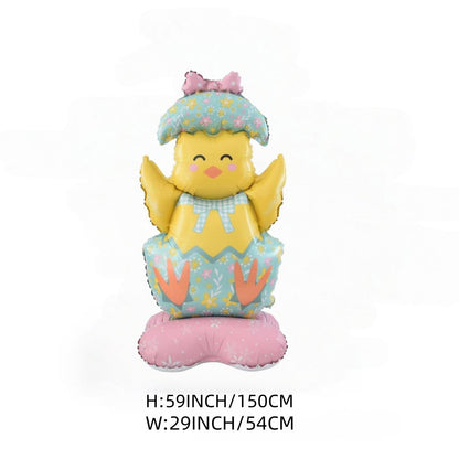 🐰 50% DE RÉDUCTION ! 🎉 Ballons 3D sur Pied pour Pâques – Géants Lapin/Carotte/Poussin/Œuf – Décoration Festive, Gonflage à l'Air & Parfait pour Enfants/Jardin 🌷