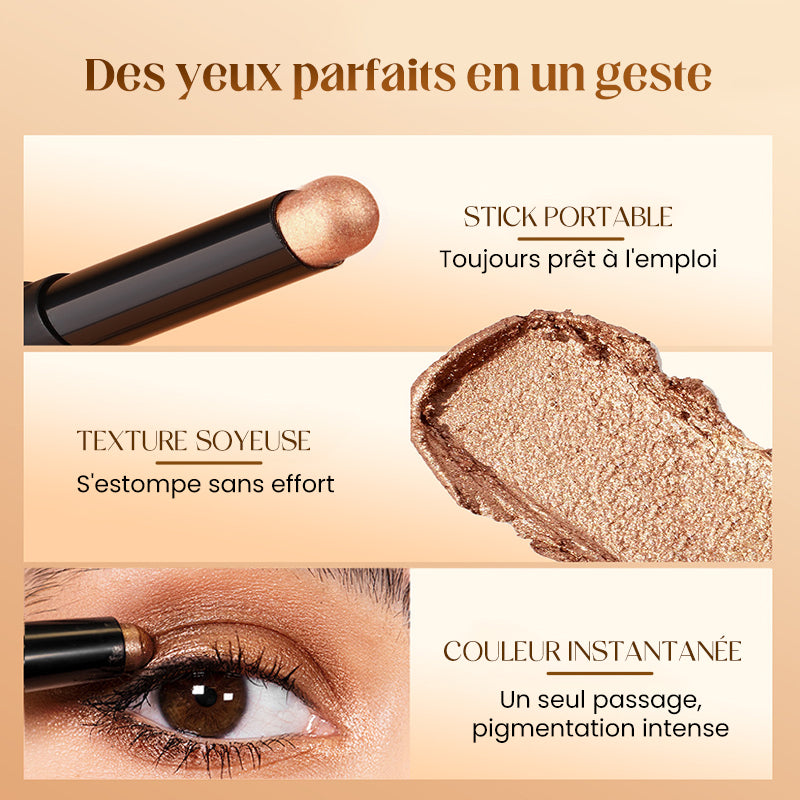 ✨PLUS DE 50 000 UNITÉS VENDUES ! 🎁8 couleurs de fards à paupières pailletés en stick, waterproof, longue tenue et multi-usage