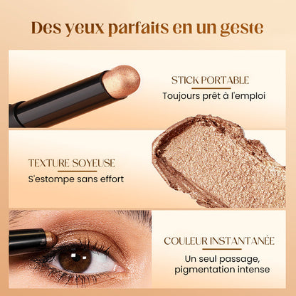 ✨PLUS DE 50 000 UNITÉS VENDUES ! 🎁8 couleurs de fards à paupières pailletés en stick, waterproof, longue tenue et multi-usage
