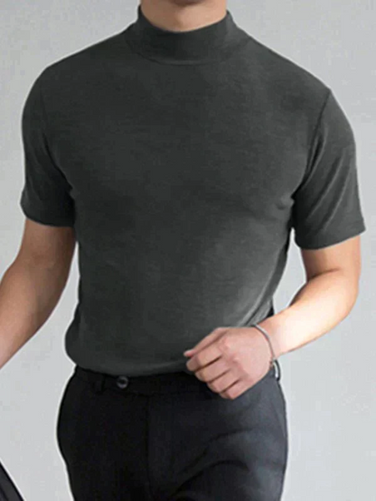 🔈🔈 Soldes 2026 - 50 % DE RÉDUCTION 🎁 T-shirt slim fit à col montant pour homme