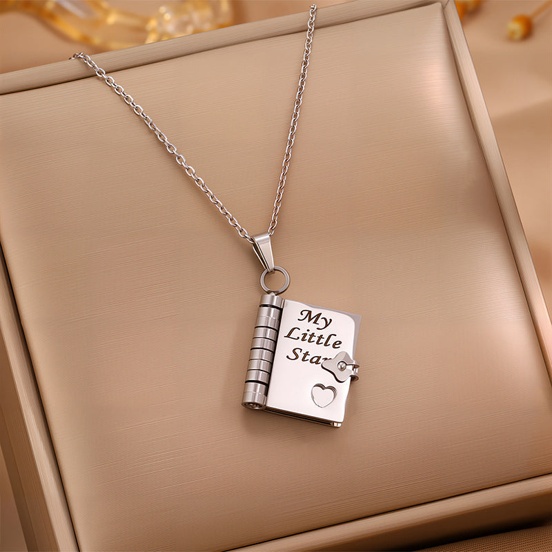 👑✨Collier de livre My Little Star pour fille, cadeau d'anniversaire et de remise de diplôme, bijoux d'amour❤️
