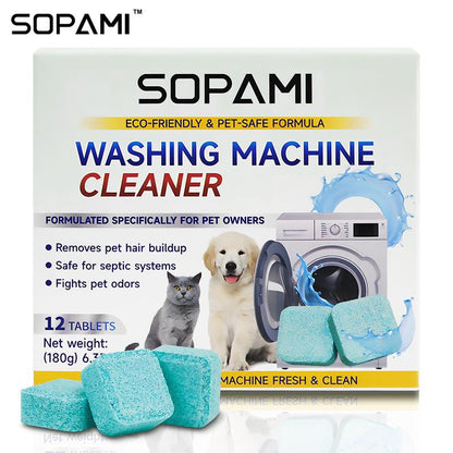 SOPAMI Nettoyant Écologique pour Lave-Linge Élimine les odeurs d'animaux et l'accumulation de poils – pour des machines propres et fraîches !