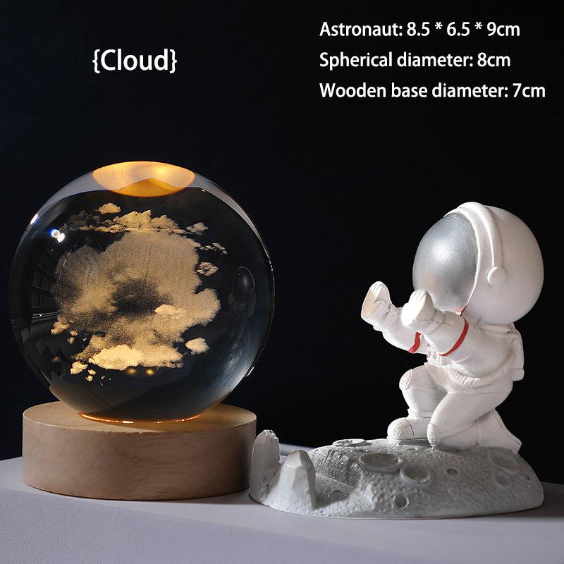 Lampe de décoration de veilleuse boule de cristal galaxie 3D de Pâques (50 % de réduction)