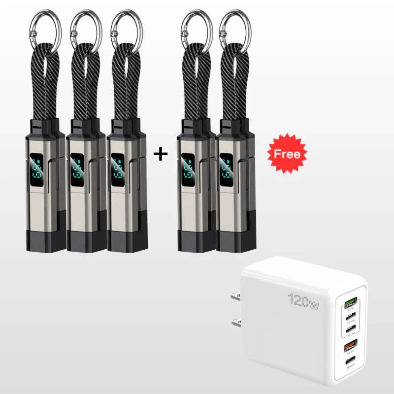 🔥PROMOTION EXCEPTIONNELLE : 50 % DE RÉDUCTION🔥Câble de recharge 4-en-1 avec écran numérique et porte-clés