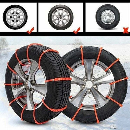 🔥 Dernier Jour de Promo ! ✨ Chaînes Antidérapantes Voiture - Nylon Résistant à -35°C, Installation Express 10s, Sécurité Toutes Routes Glissantes ❄️🚗