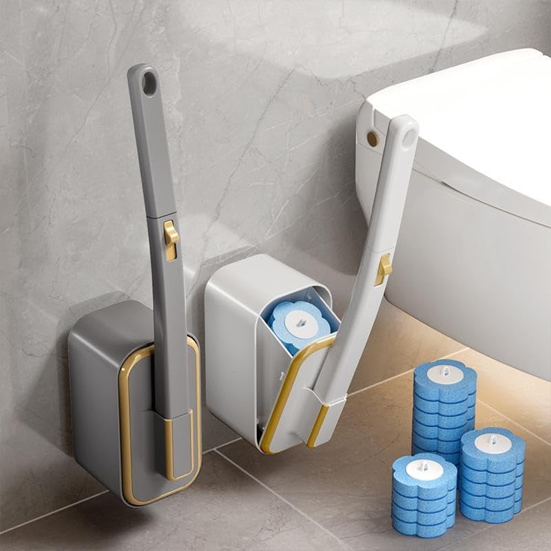 📢📢50 % de réduction !! ⏰ Ensemble de Brosses de Toilette Jetables à Fixation Murale – Hygiénique, Élégant & Gain de Place