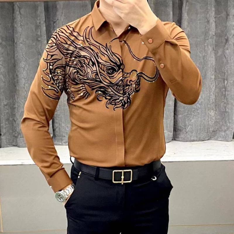 ✨L’élégance masculine réinventée – Chemise Slim Fit à Imprimé Chic ✨