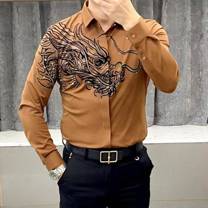 ✨L’élégance masculine réinventée – Chemise Slim Fit à Imprimé Chic ✨