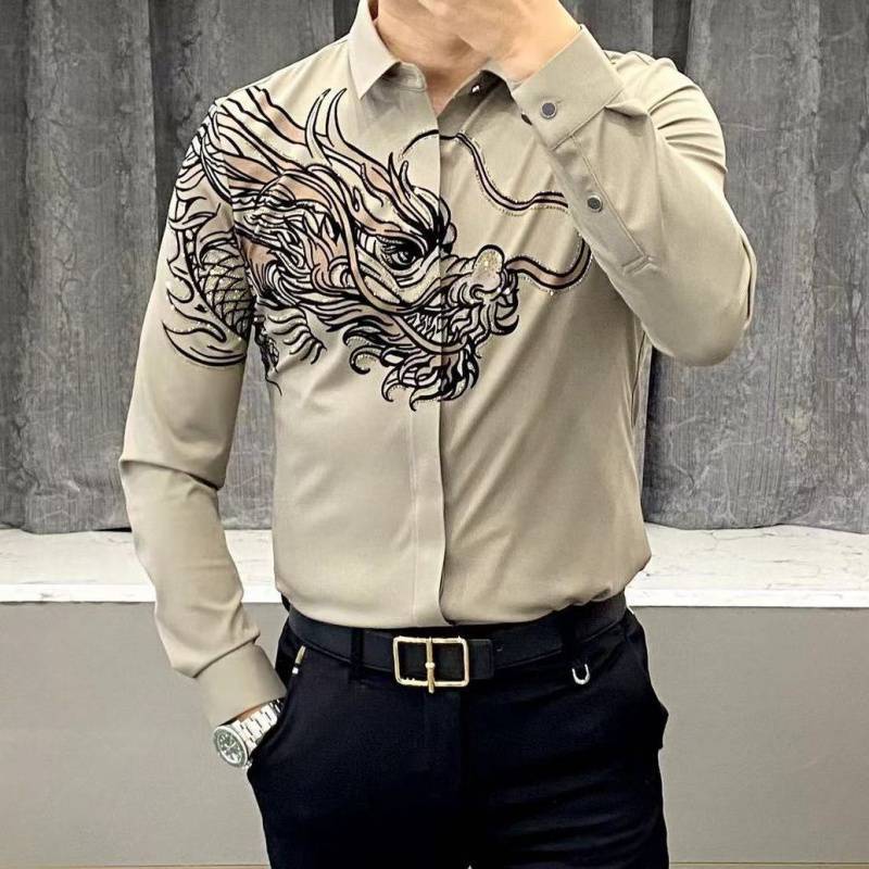 ✨L’élégance masculine réinventée – Chemise Slim Fit à Imprimé Chic ✨