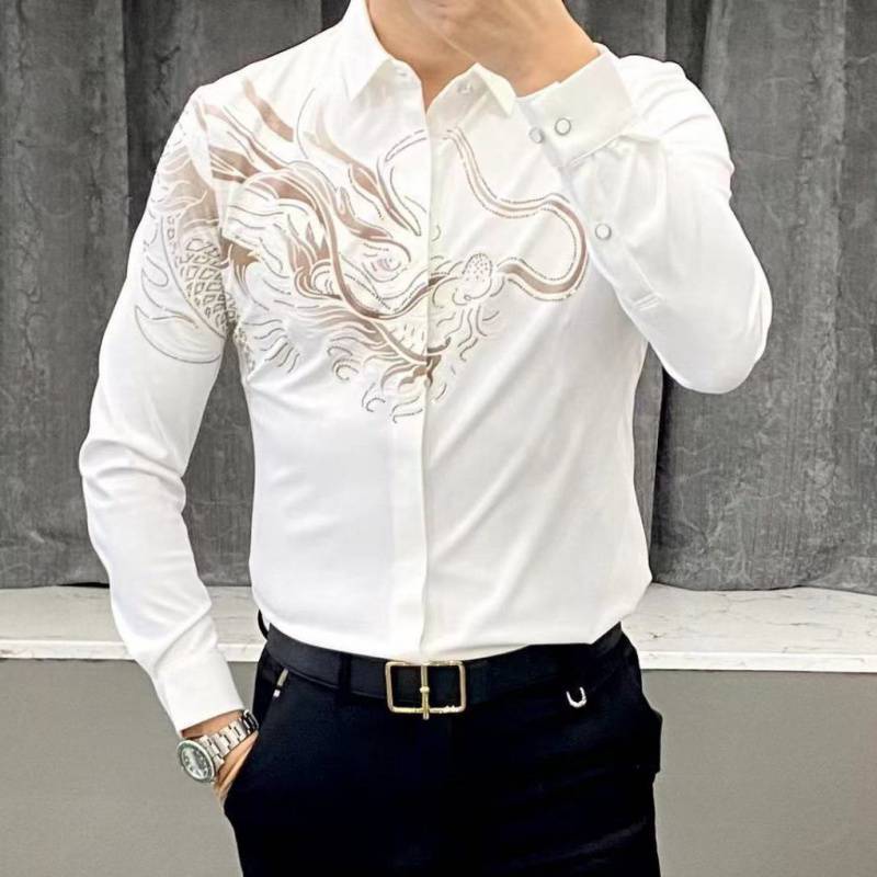 ✨L’élégance masculine réinventée – Chemise Slim Fit à Imprimé Chic ✨