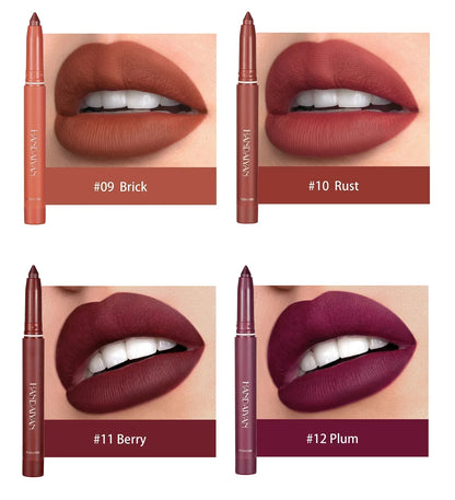 Offre limitée dans le temps ✨12 Crayons de rouge à lèvres mats rotatifs et taillables