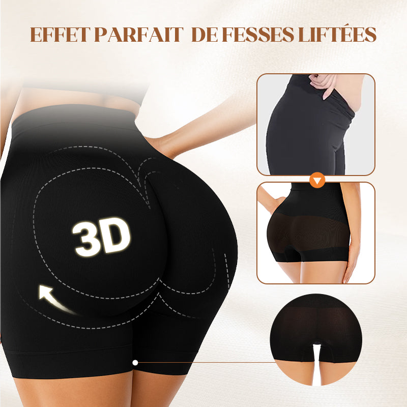 Sous-vêtements féminins taille haute en soie glacée avec contrôle de l'abdomen Hip-lifting
