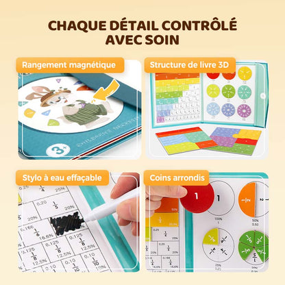 🏆VENTE DU DERNIER JOUR 50 % DE RÉDUCTION💖Puzzle de livre de fractions magnétiques pour enfants