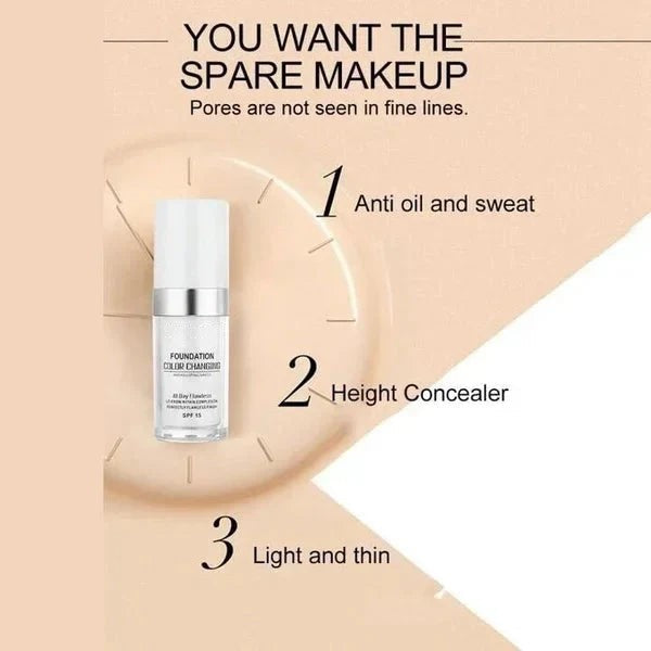🎁 ACHETEZ 1, OFFERT 1 ! 🧴 Fond de Teint Intelligent – Change de Couleur pour S’Adapter à Votre Teint, Formule Hydratante & Légère pour Peaux Matures ✨📦