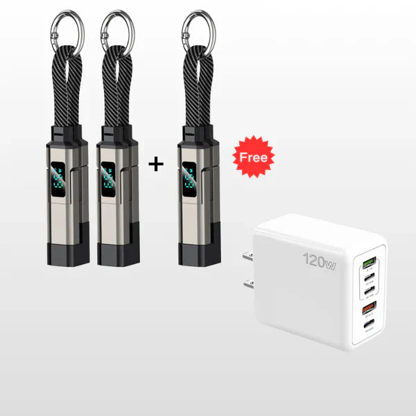 🔥PROMOTION EXCEPTIONNELLE : 50 % DE RÉDUCTION🔥Câble de recharge 4-en-1 avec écran numérique et porte-clés